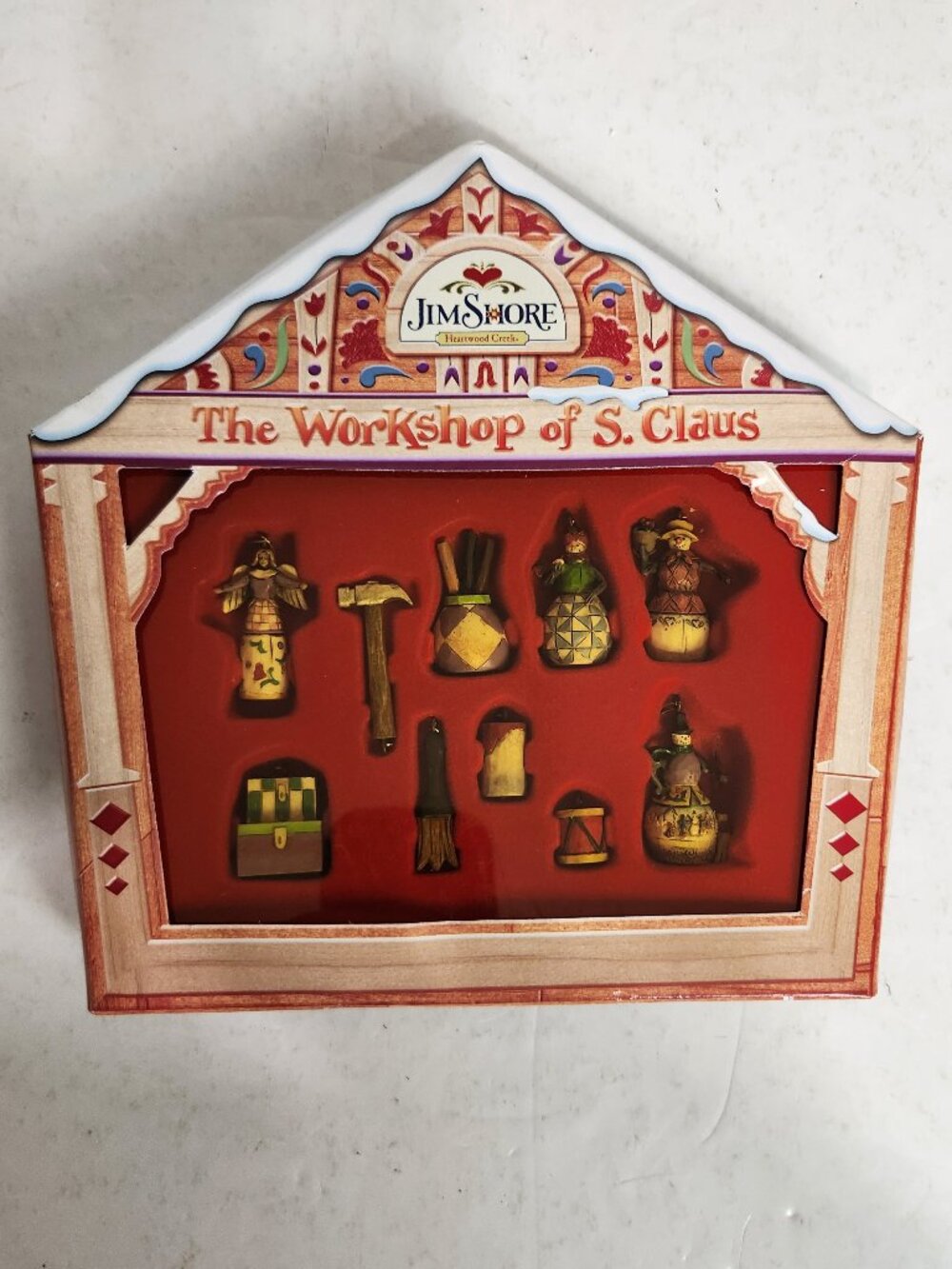 2007 Jim Shore Heartwood Creek Santa's Workshop 1.5" Mini Ornaments Set of 10